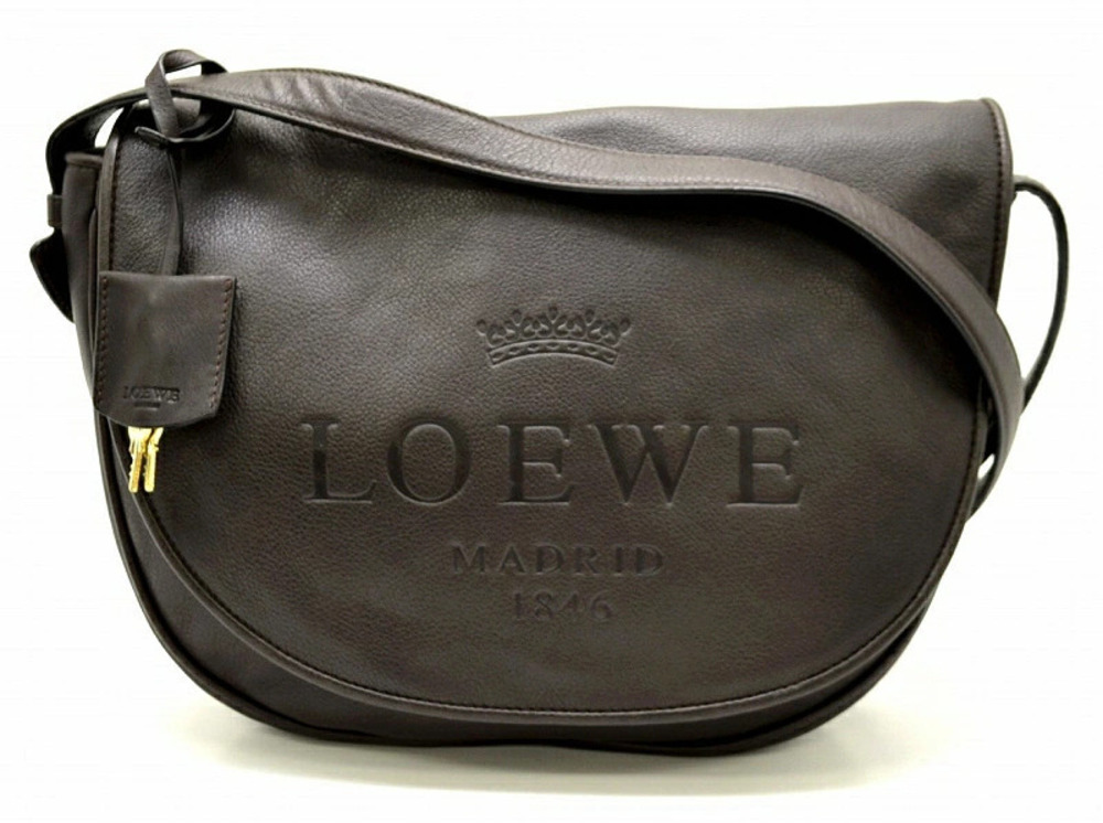 Loewe Heritage Crossbody Bag Leather Dark Brown